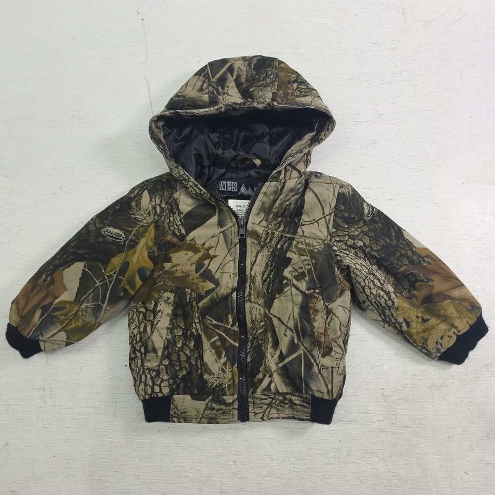 WFS Element Gear Realtree Hardwoods‎ Camo Canvas Hunting Jacket Toddlers Boys 2T